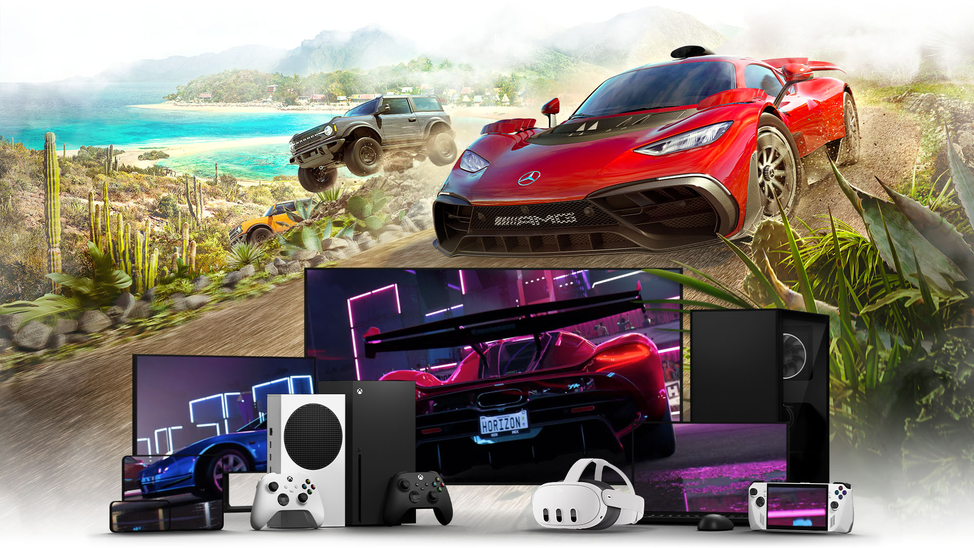 Xbox Cloud Gamingを複数の端末で利用する公式ビジュアル