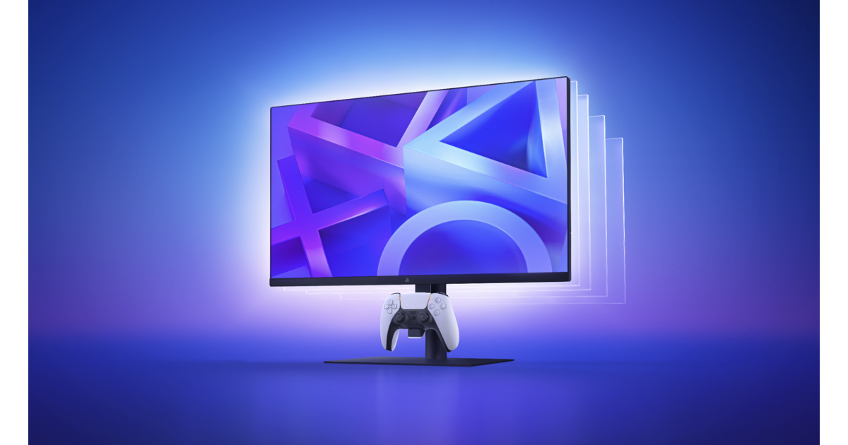 PlayStation公式27インチゲーミングモニターとDualSenseのキービジュアル