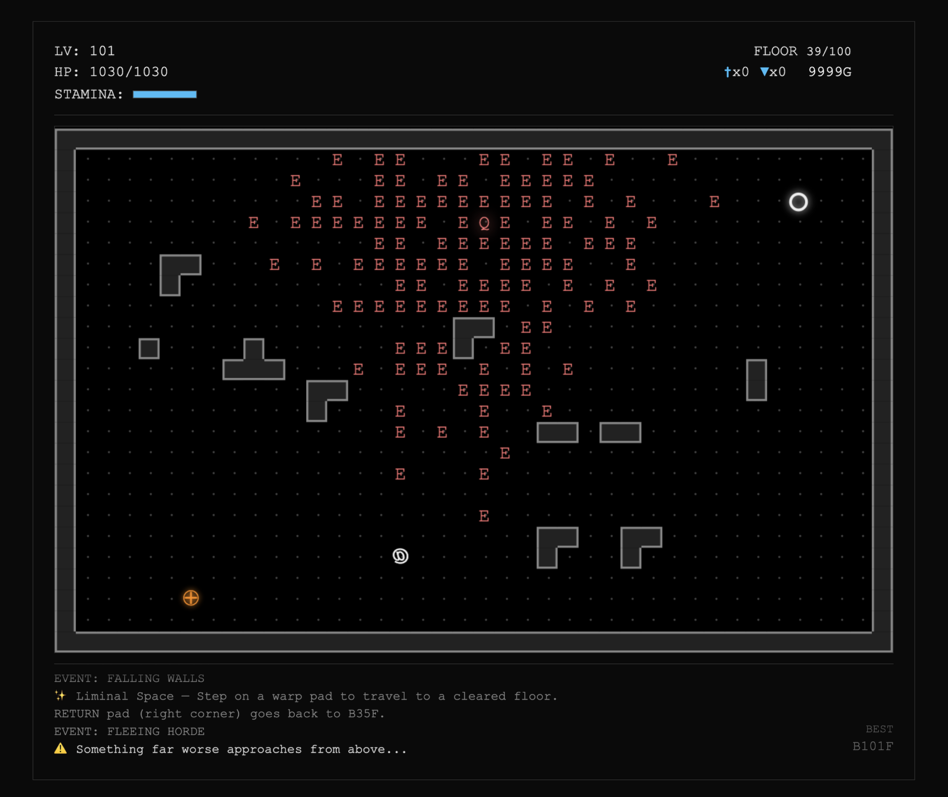『Minimal Rogue』で大量の敵が押し寄せるイベントフロア