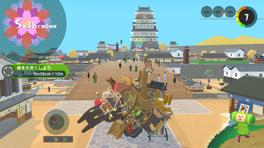 ワンス・アポン・ア・塊魂:塊を転がすゲーム画面