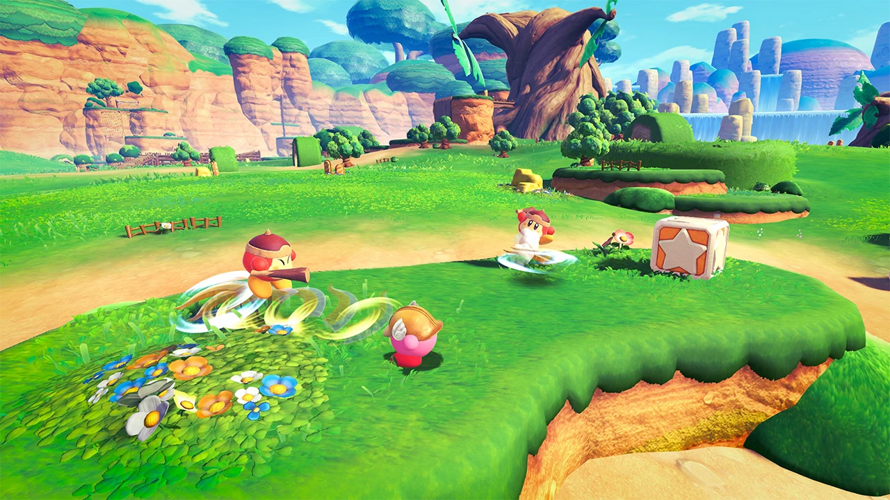 星のカービィ ワールドビヨンド:草原を冒険するカービィ