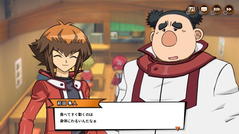 遊戯王 TAG FORCE GX:遊城十代と登場人物の会話画面