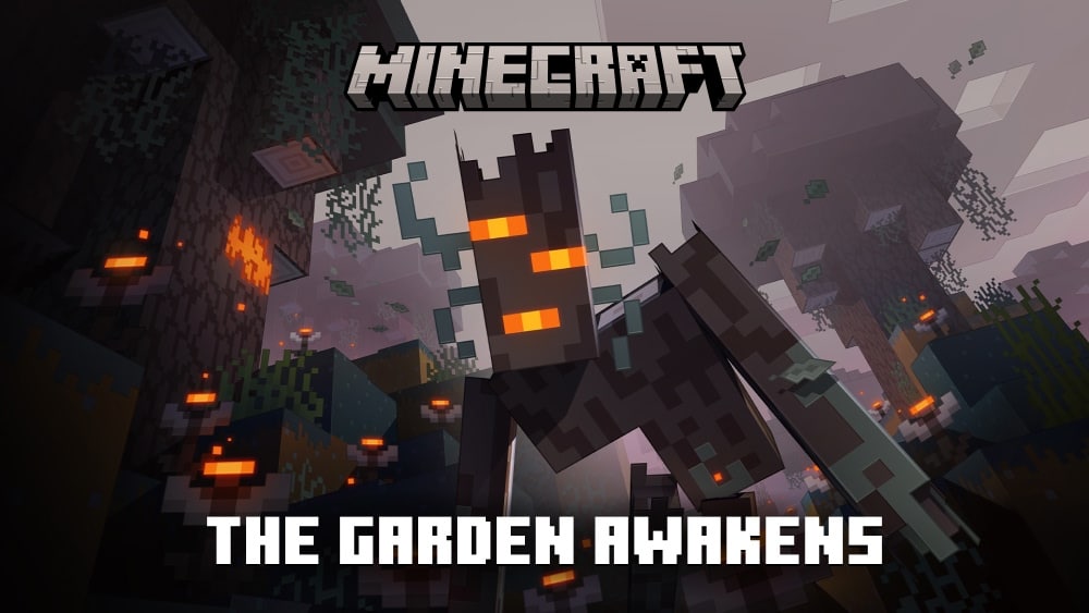 灰白色の森に立つクリーキングと The Garden Awakens の文字