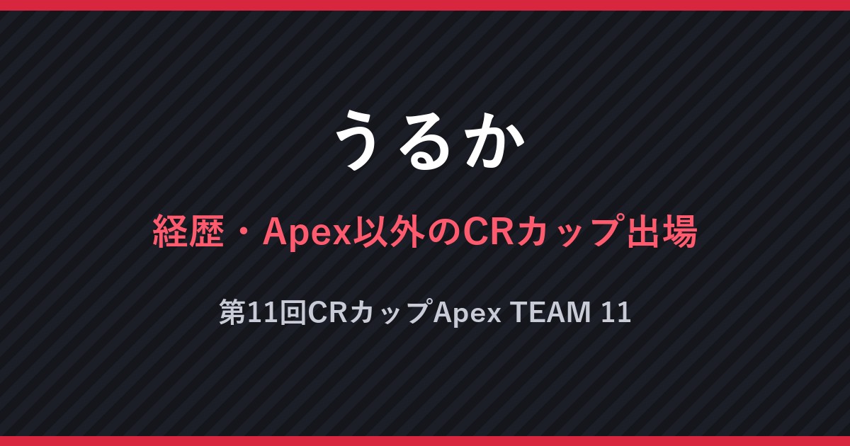 うるか・経歴・Apex以外のCRカップ出場・第11回CRカップApex TEAM 11（文字のみの画像）